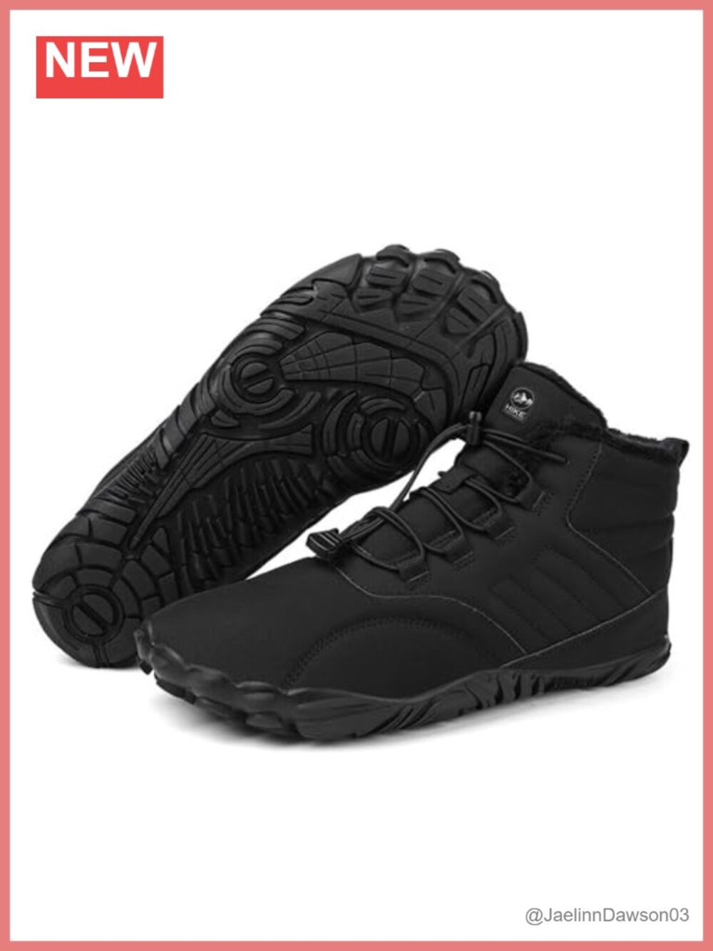 Women's Barefoot Hiking Boots Winter Warm Non-Slip Wide Toe Box Waterproof